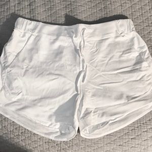White Lululemon shorts w/ pockets